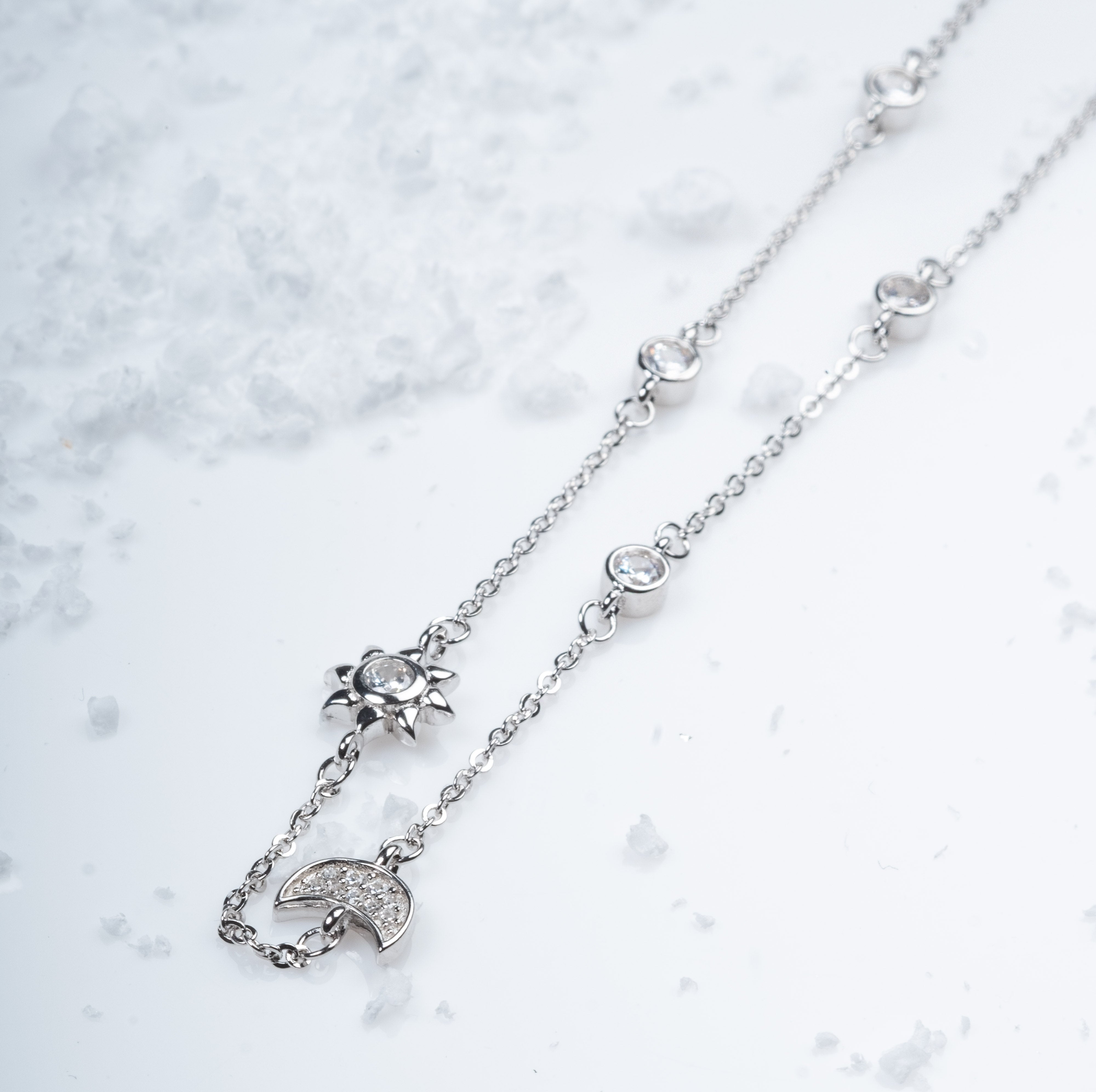 Pandantiv cu Lantisor din Argint Moon and Sun