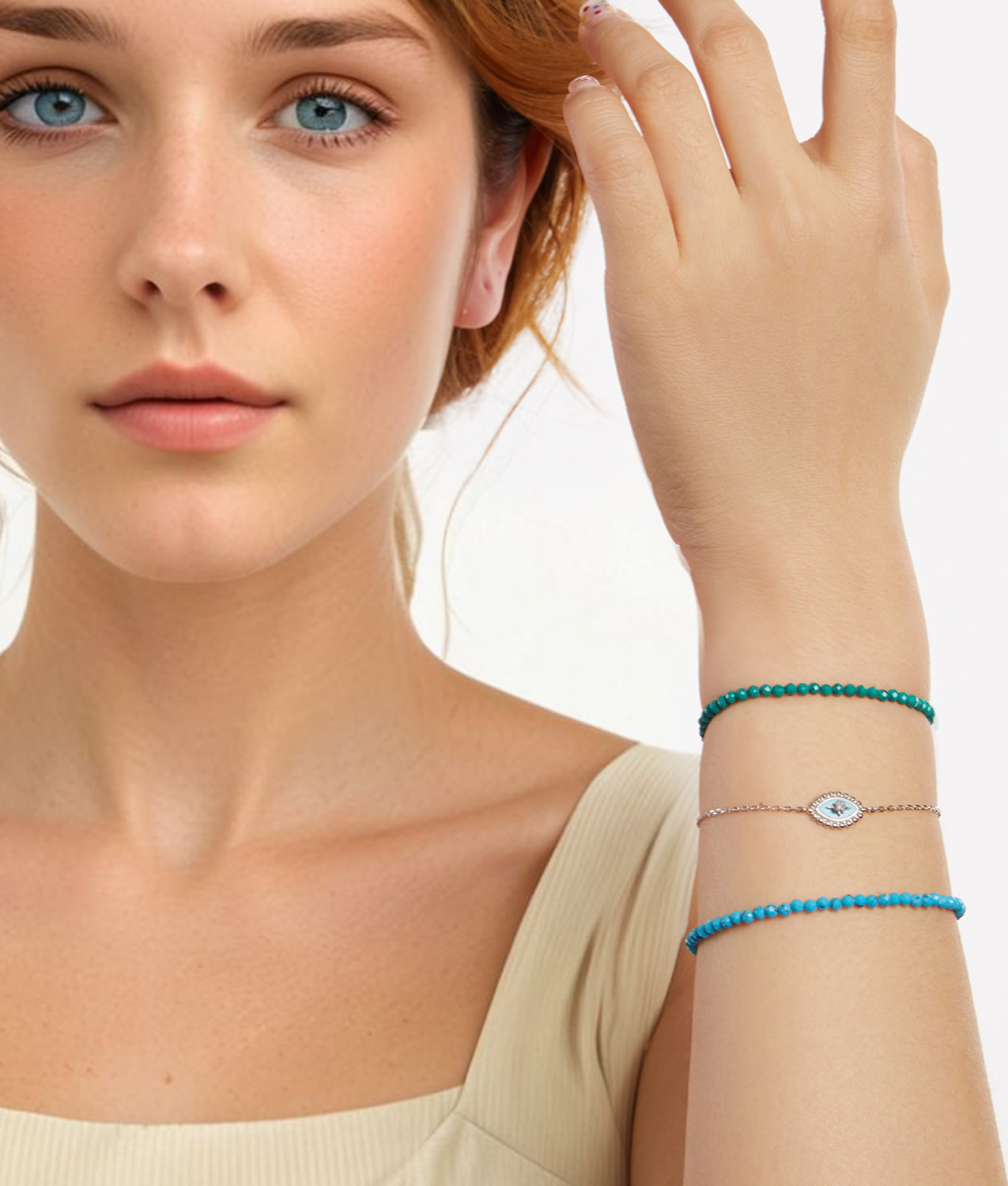 Bratara din argint Azure Guardian