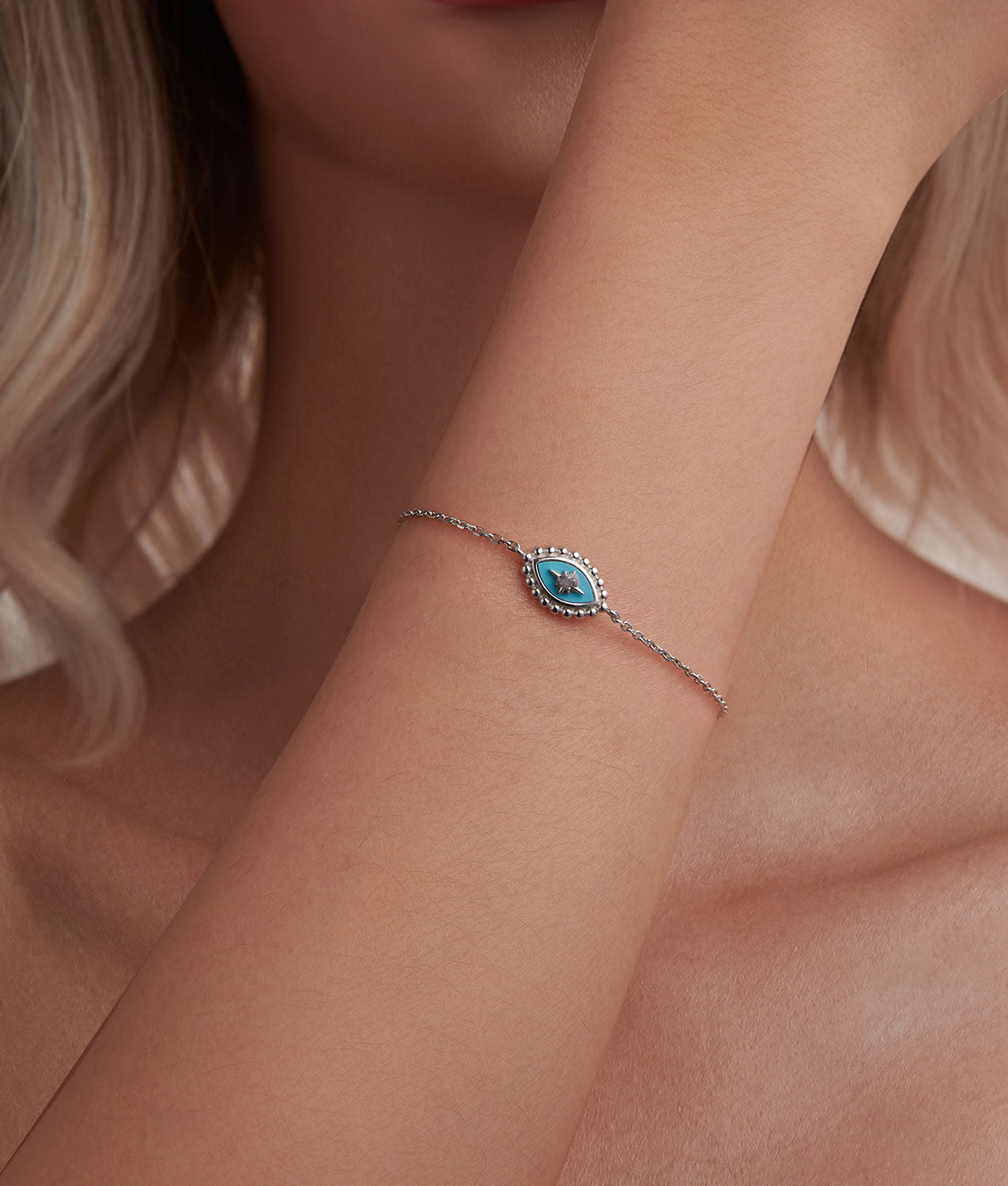 Bratara din argint Azure Guardian