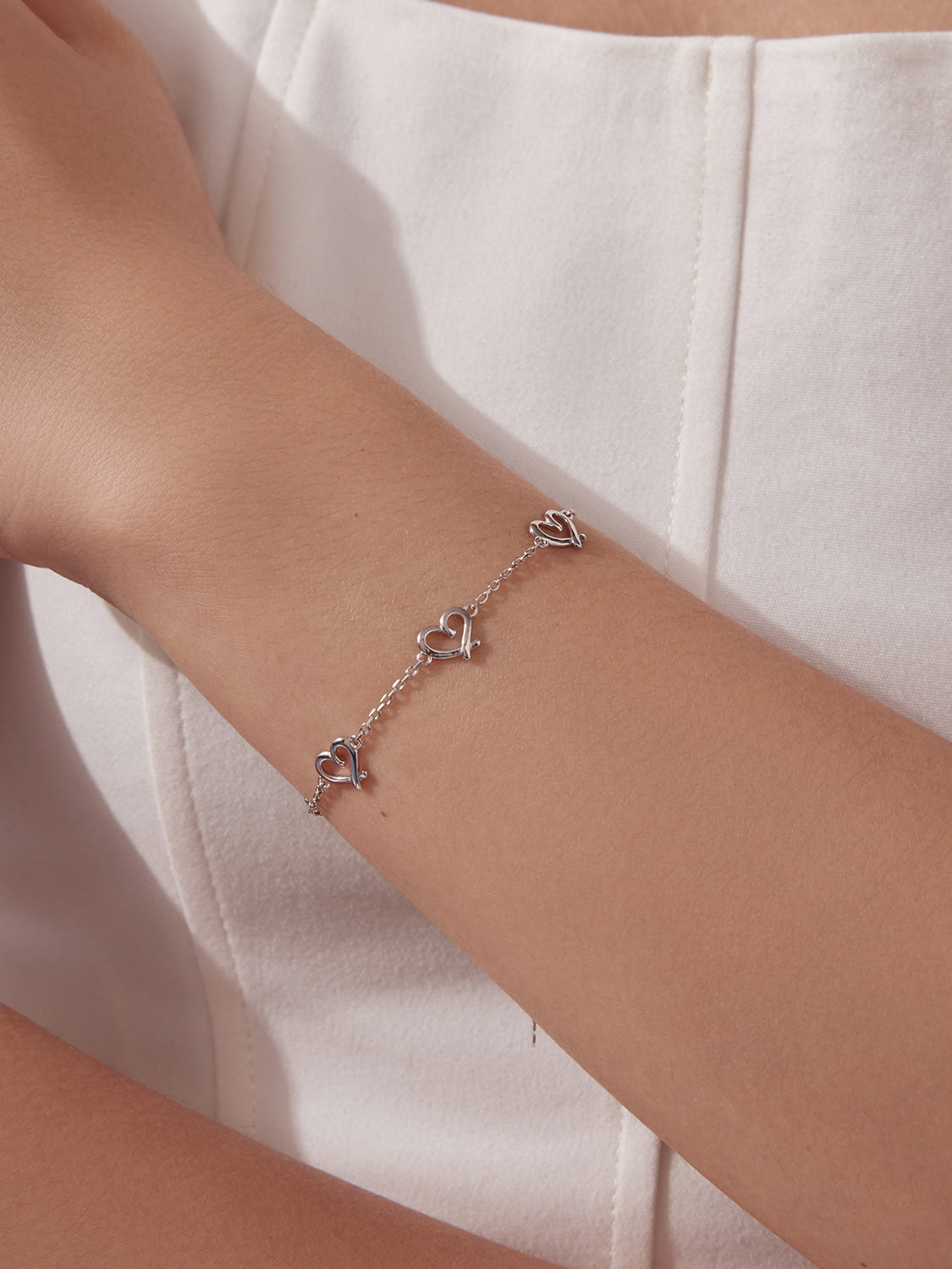 Bratara din Argint Hearts Chain