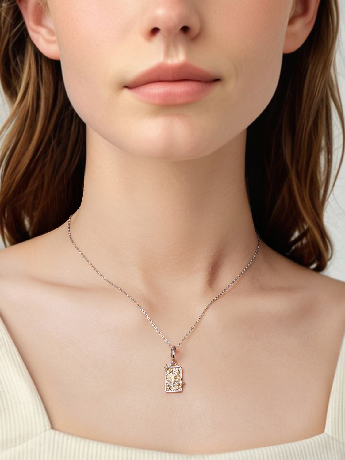 Colier din Argint Zodiac Scorpio Intuition