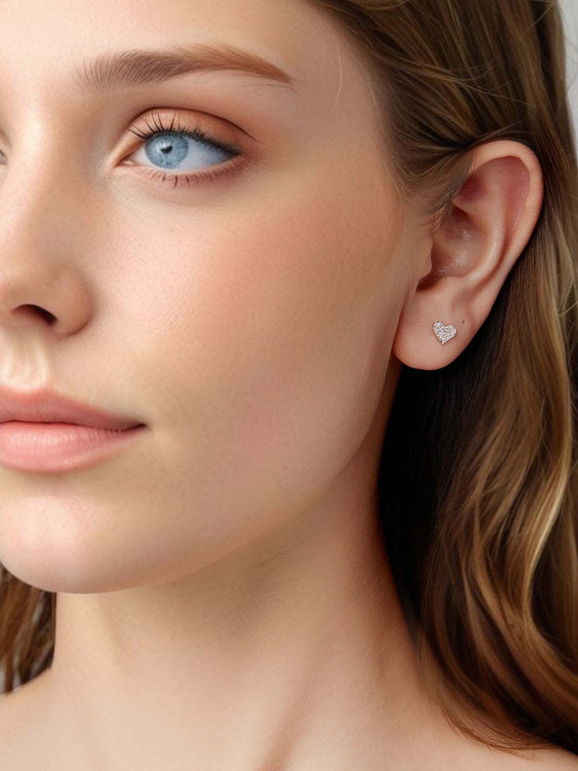 Cercei din Argint Heart Texture