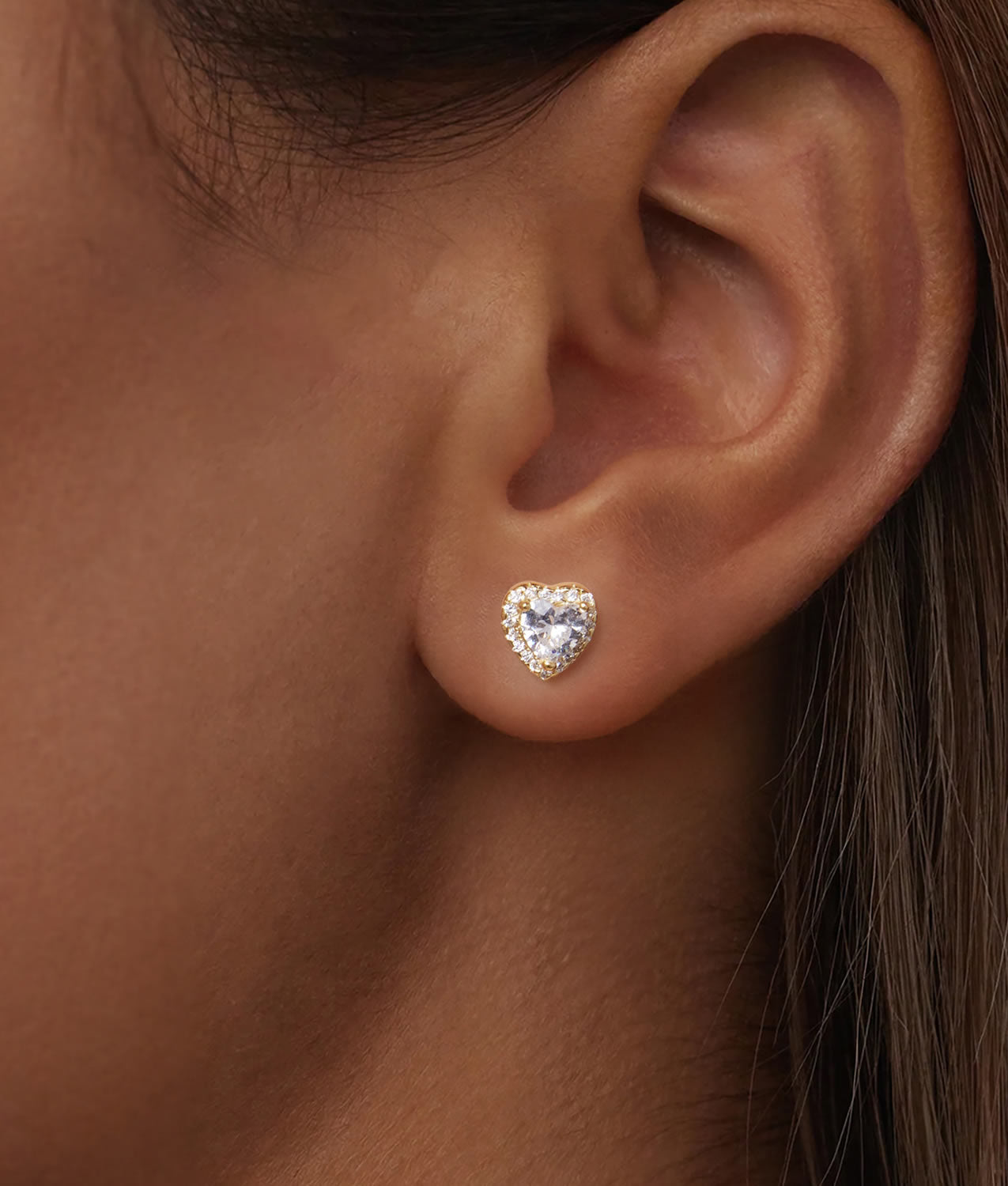 Cercei din Argint Heartfelt Radiance Gold