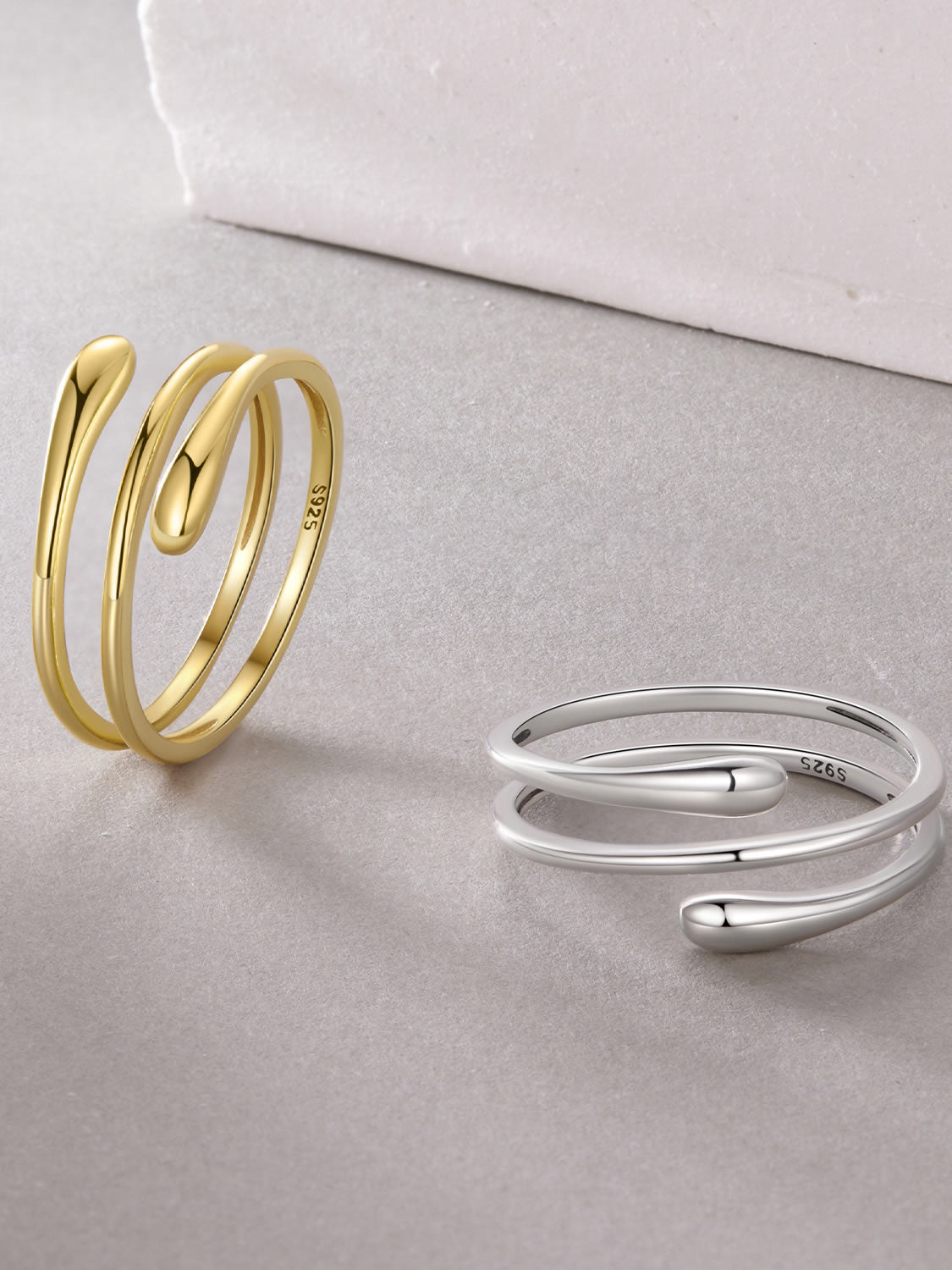 Inel din Argint Golden Flow Gold