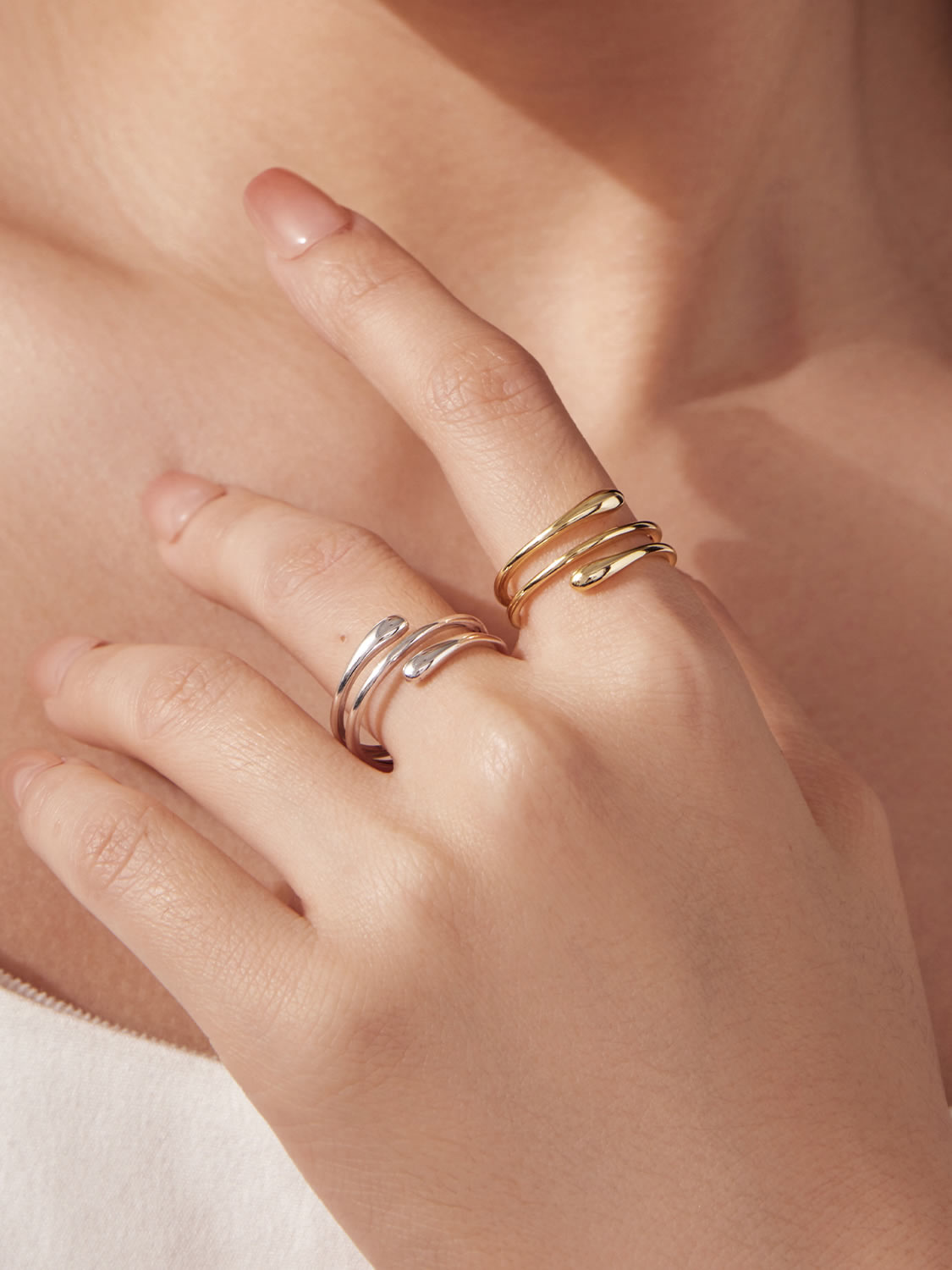 Inel din Argint Golden Flow Gold