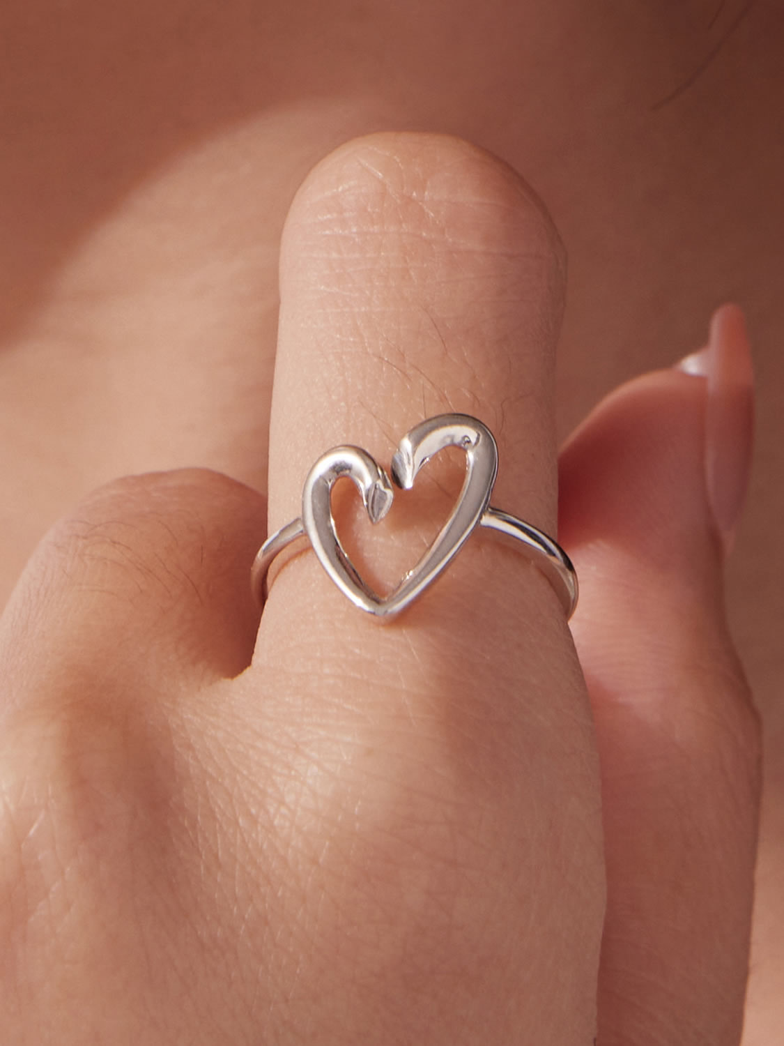 Inel din Argint Open Heart Minimal