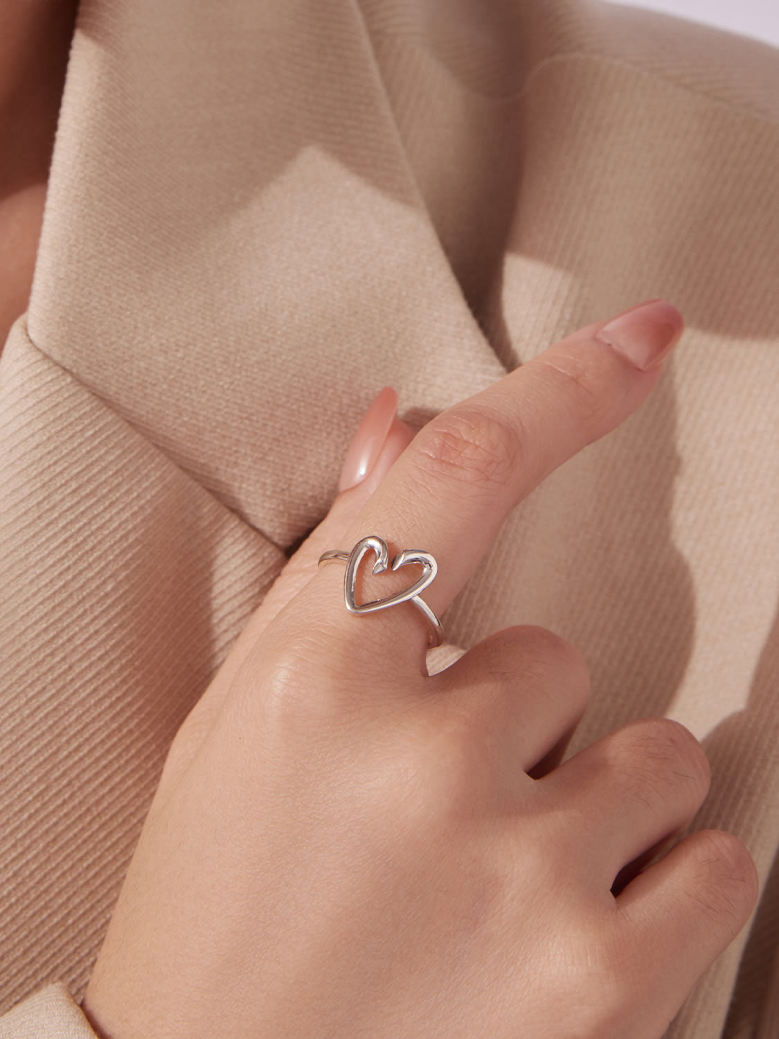 Inel din Argint Open Heart Minimal