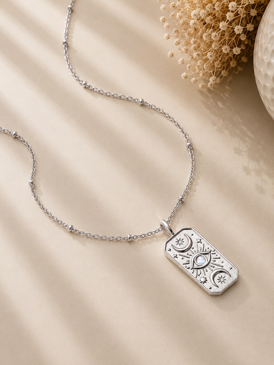 Colier din Argint Moonstone Celestial Elegance Argintiu