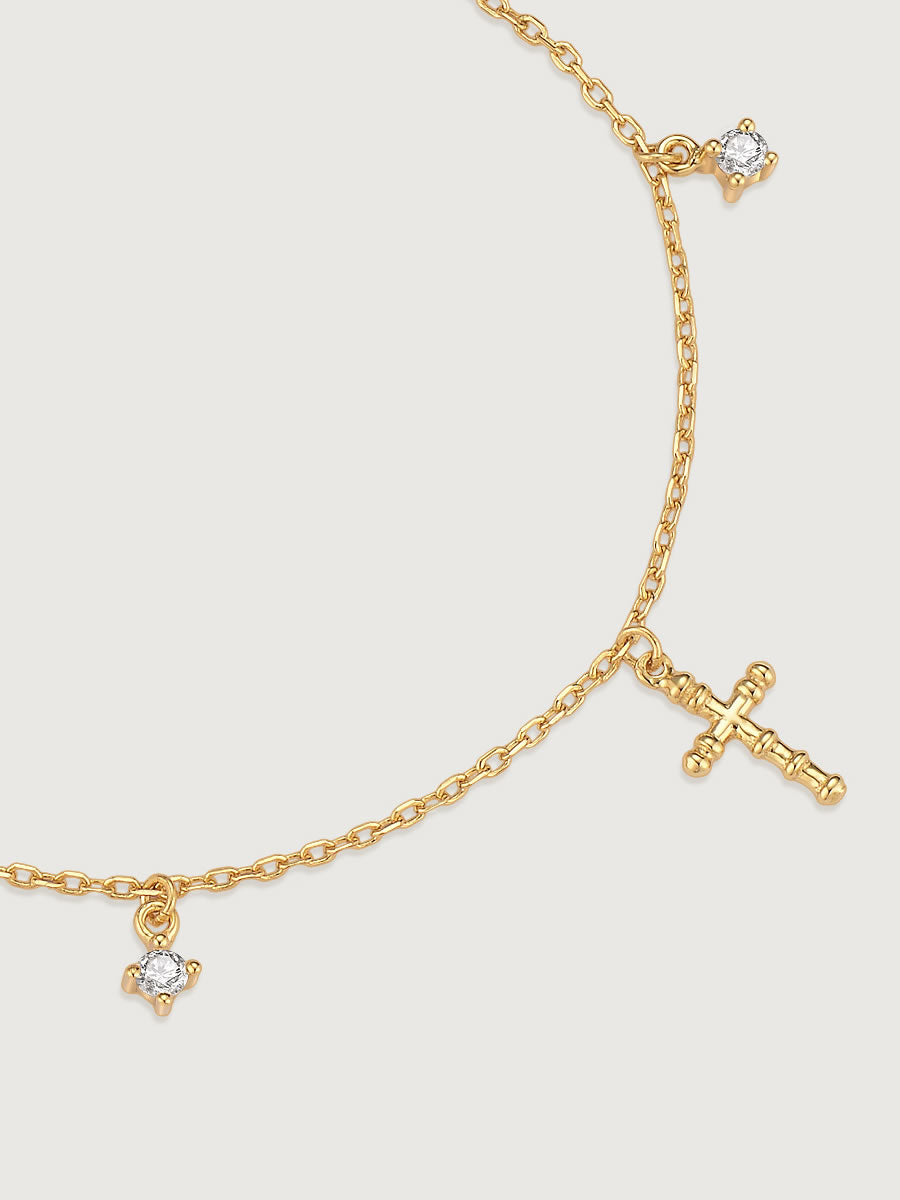 Bratara din Argint Gold Divine Cross Charms