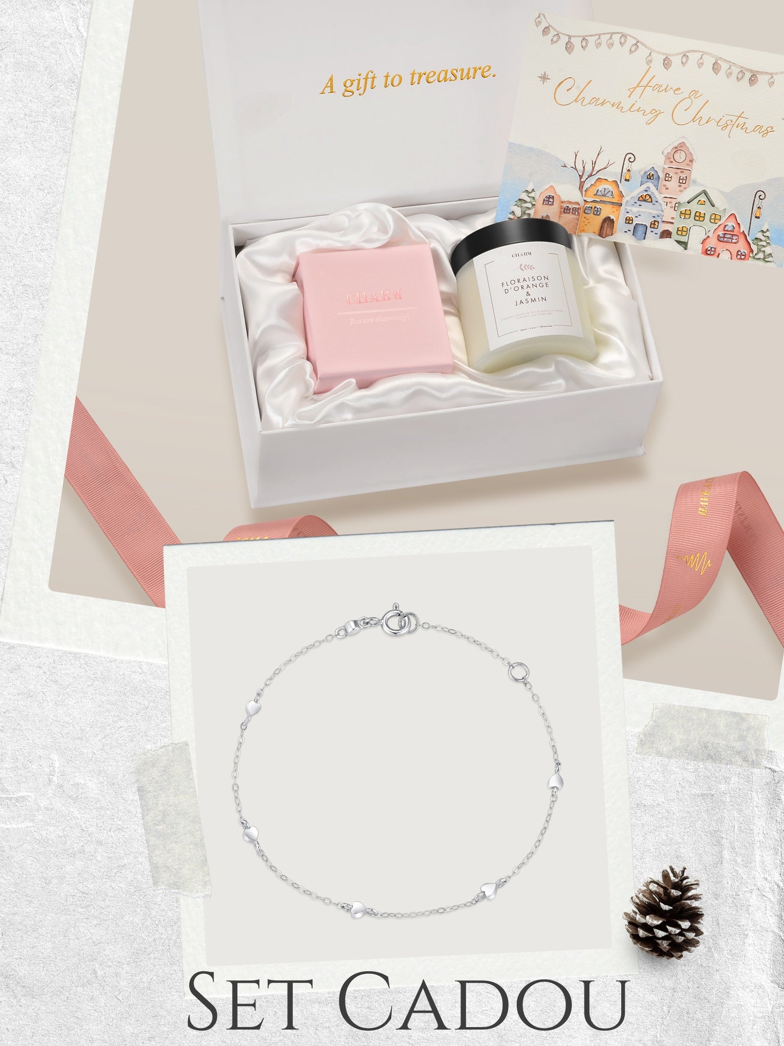 Set Cadou Silver Heartline Whisper