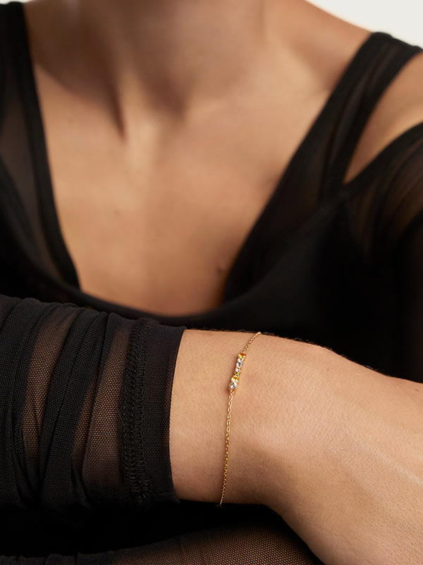 Bratara din Argint Gold Prism Glow