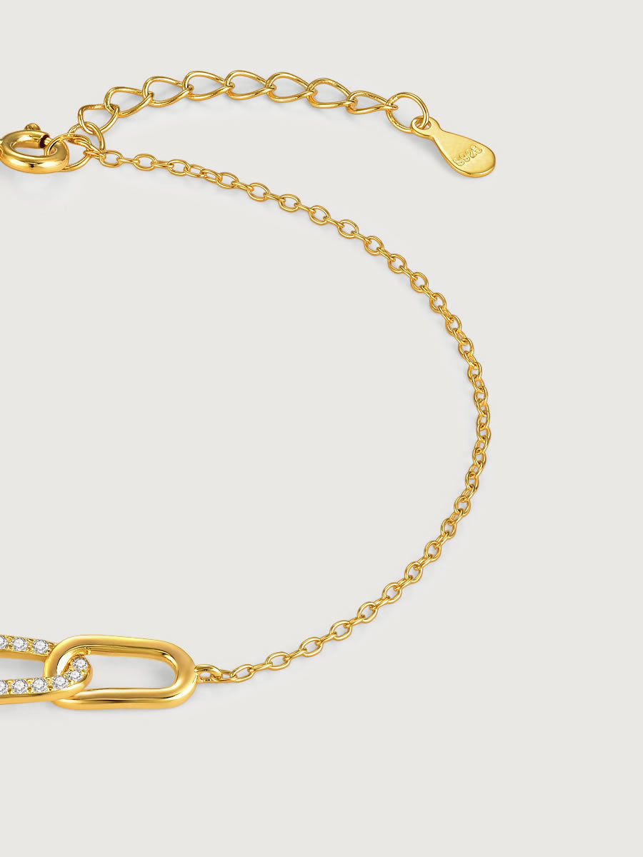 Bratara din Argint Gold Linked Radiance