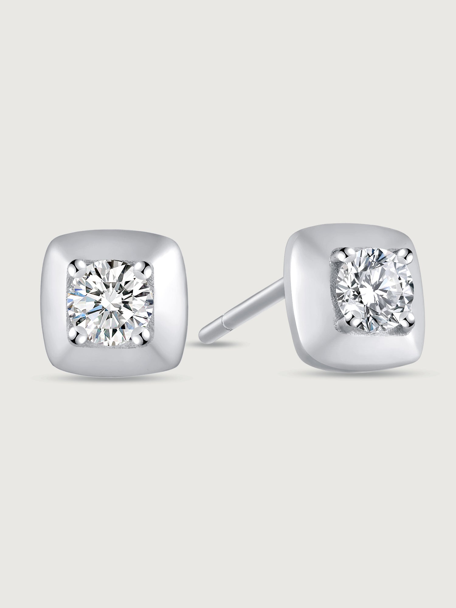 Cercei din Argint Silver Cushion Radiance Studs
