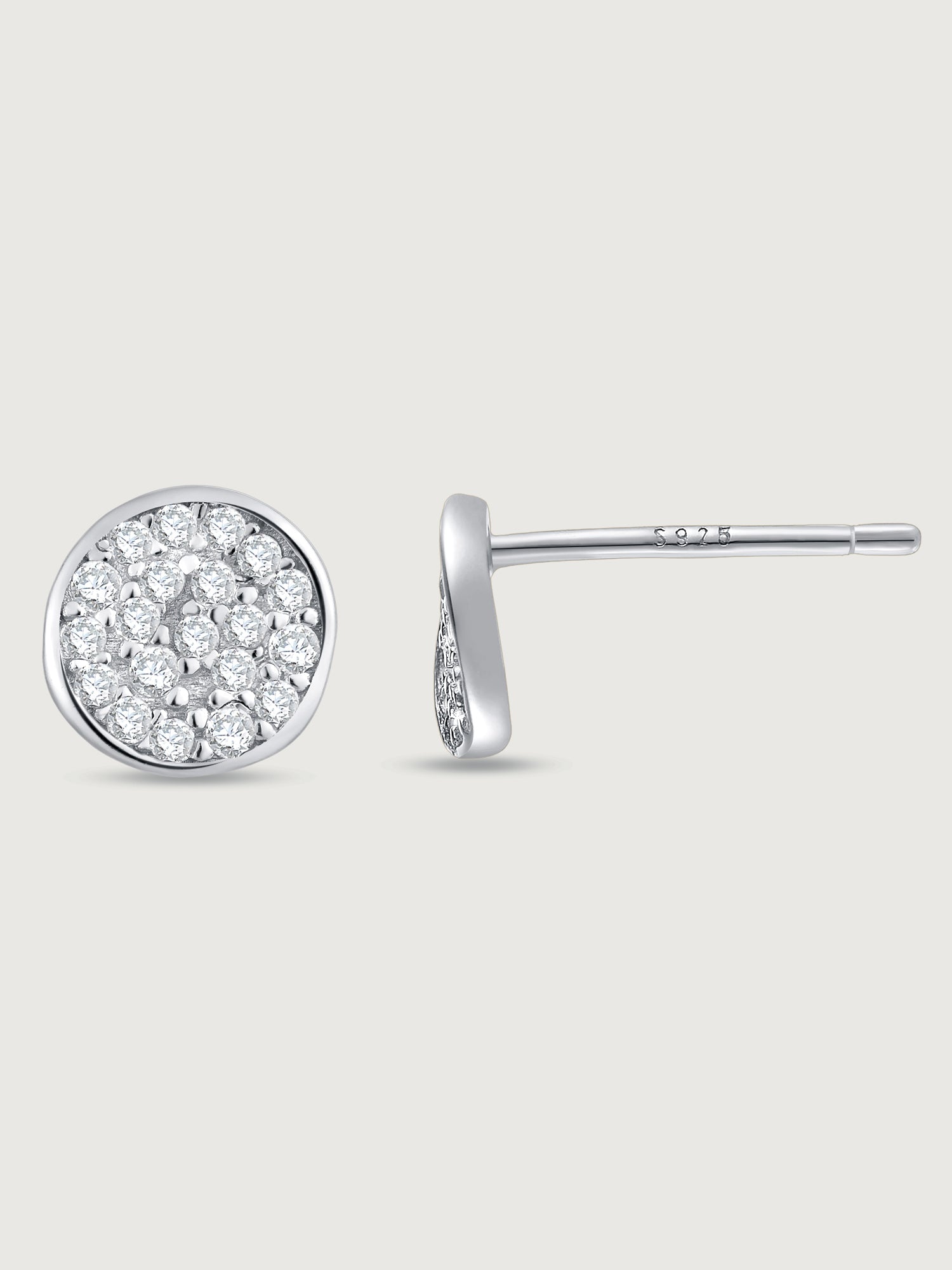 Cercei din Argint Silver Radiant Circle Studs