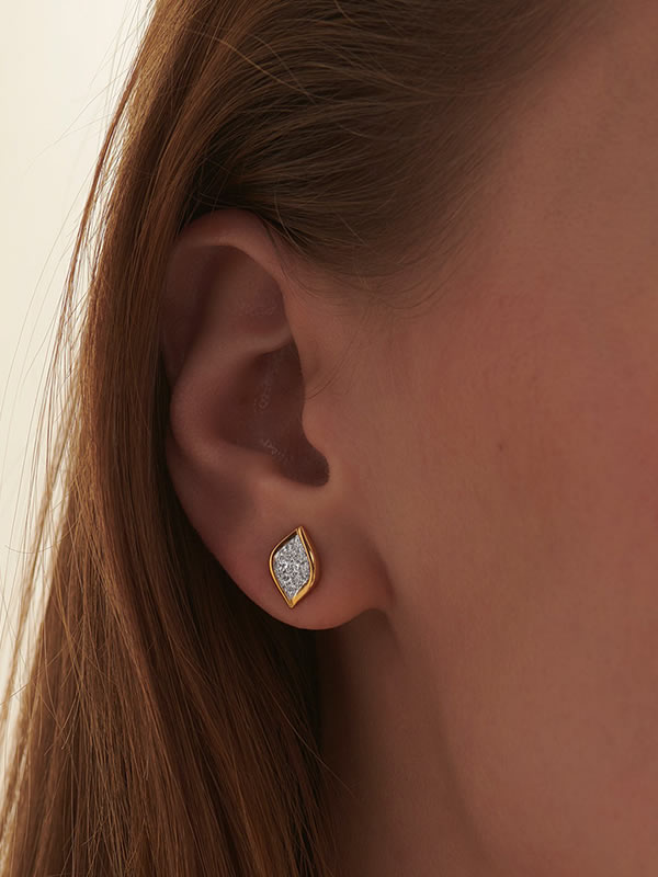 Cercei din Argint Gold Marquise Glow