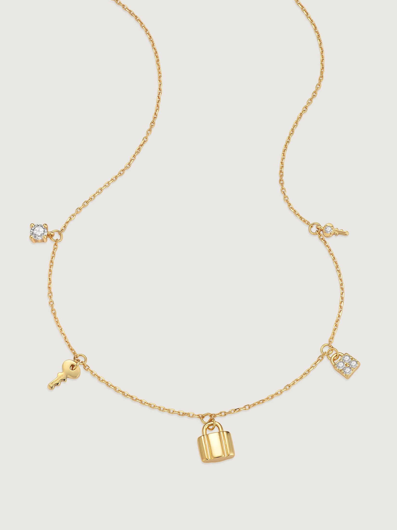 Colier din Argint Gold Locked in Love