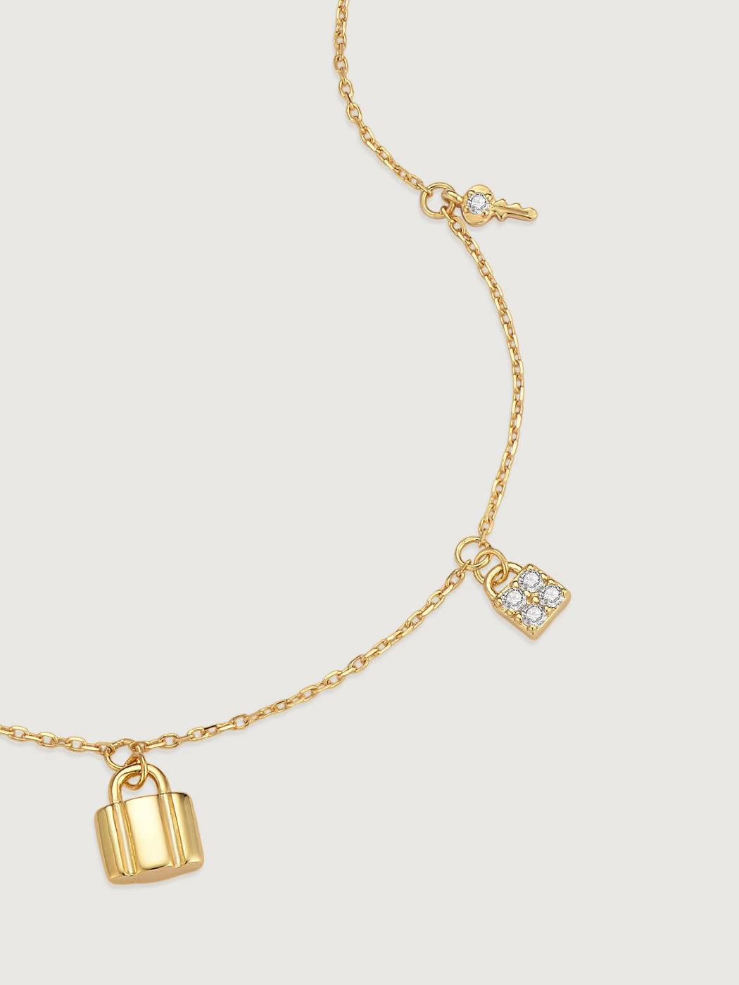 Colier din Argint Gold Locked in Love