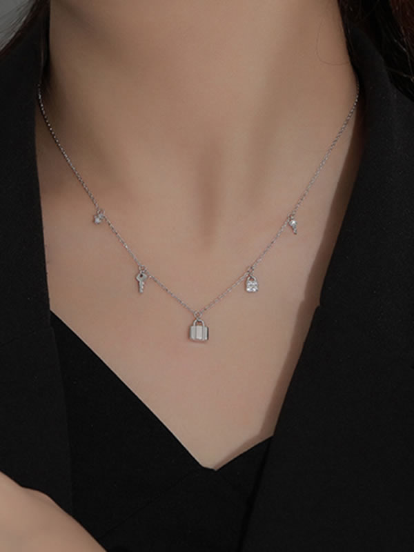 Colier din Argint Silver Locked in Love