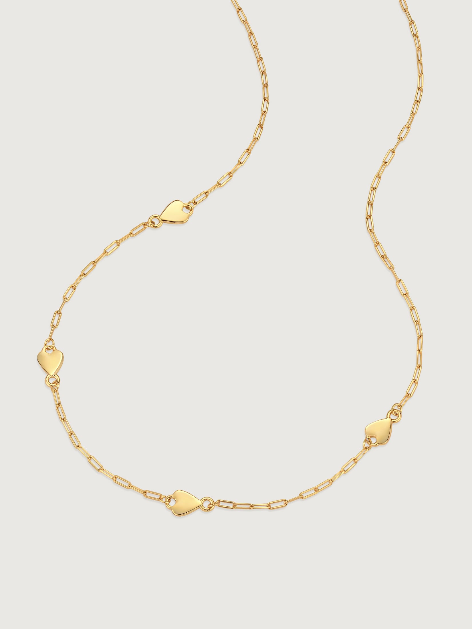 Colier din Argint Gold Linked Hearts