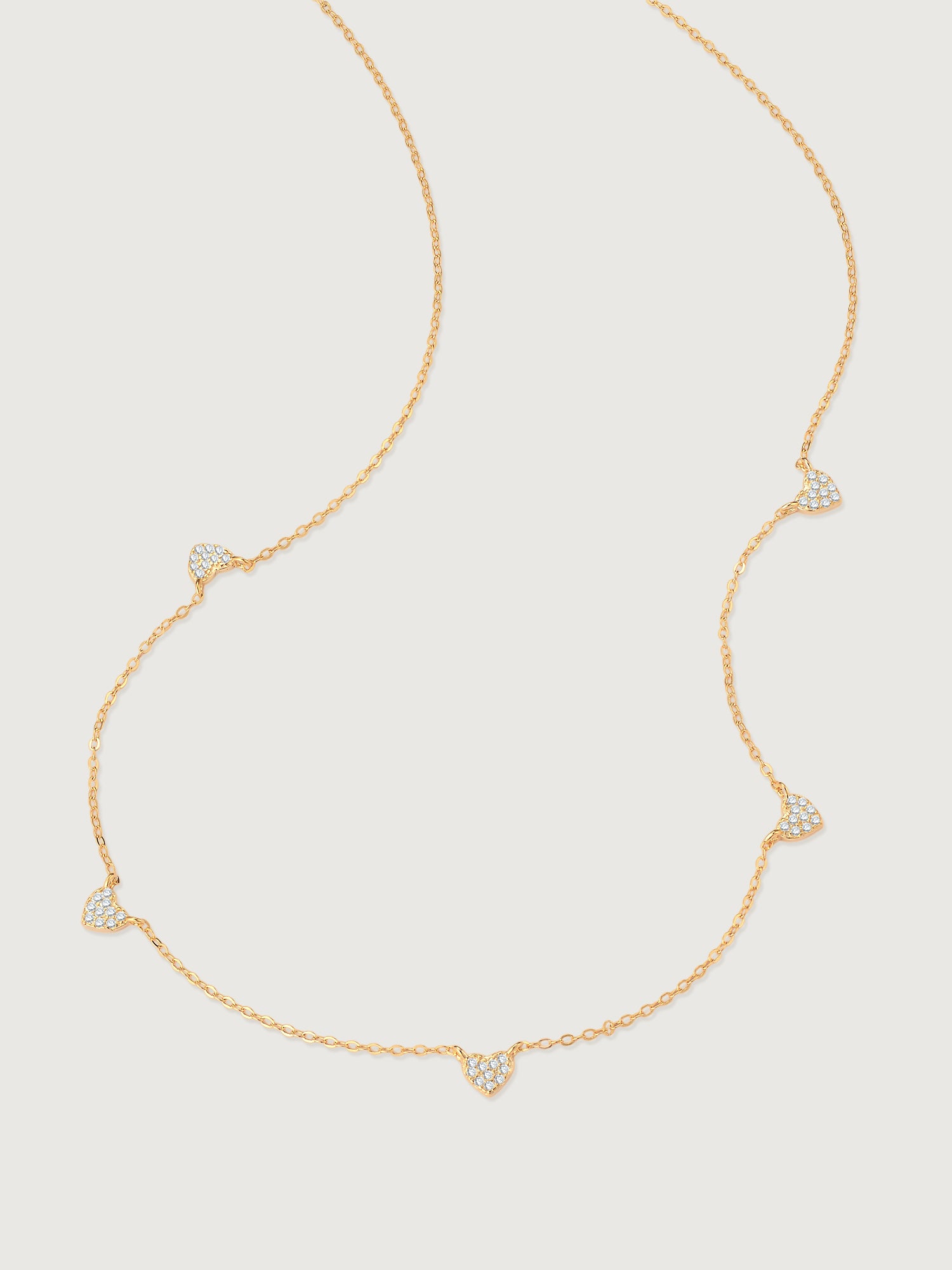 Colier din Argint Gold Hearts in Harmony