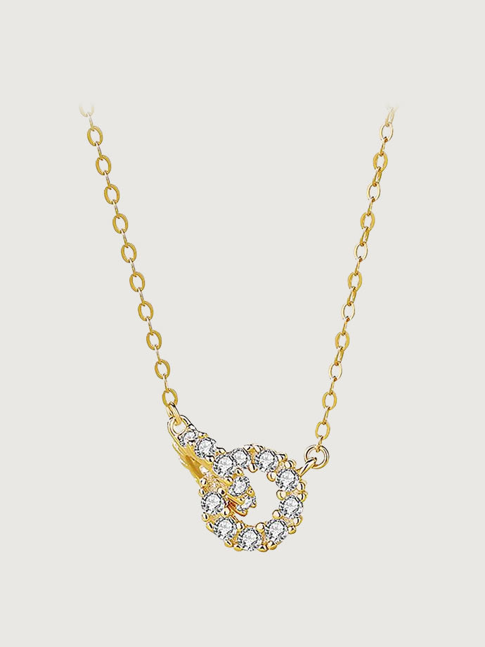 Colier din Argint Gold Eternal Loop Sparkle