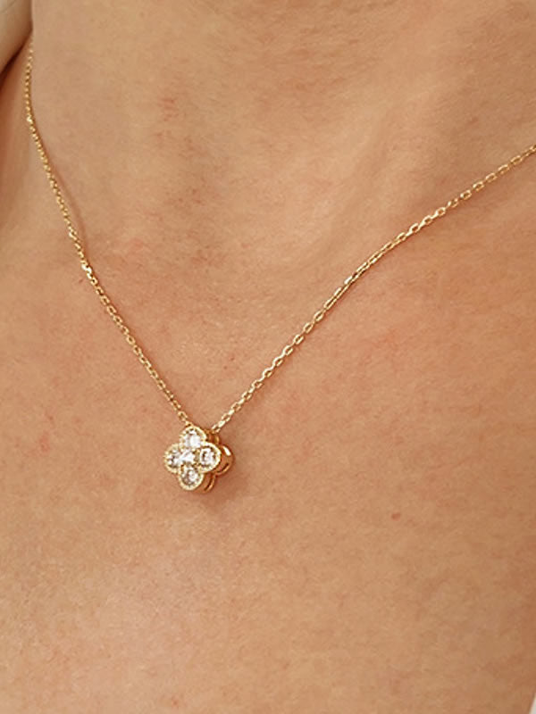 Colier din Argint Silver Clover Bloom