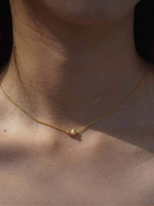 Colier din Argint Gold North Star Mini