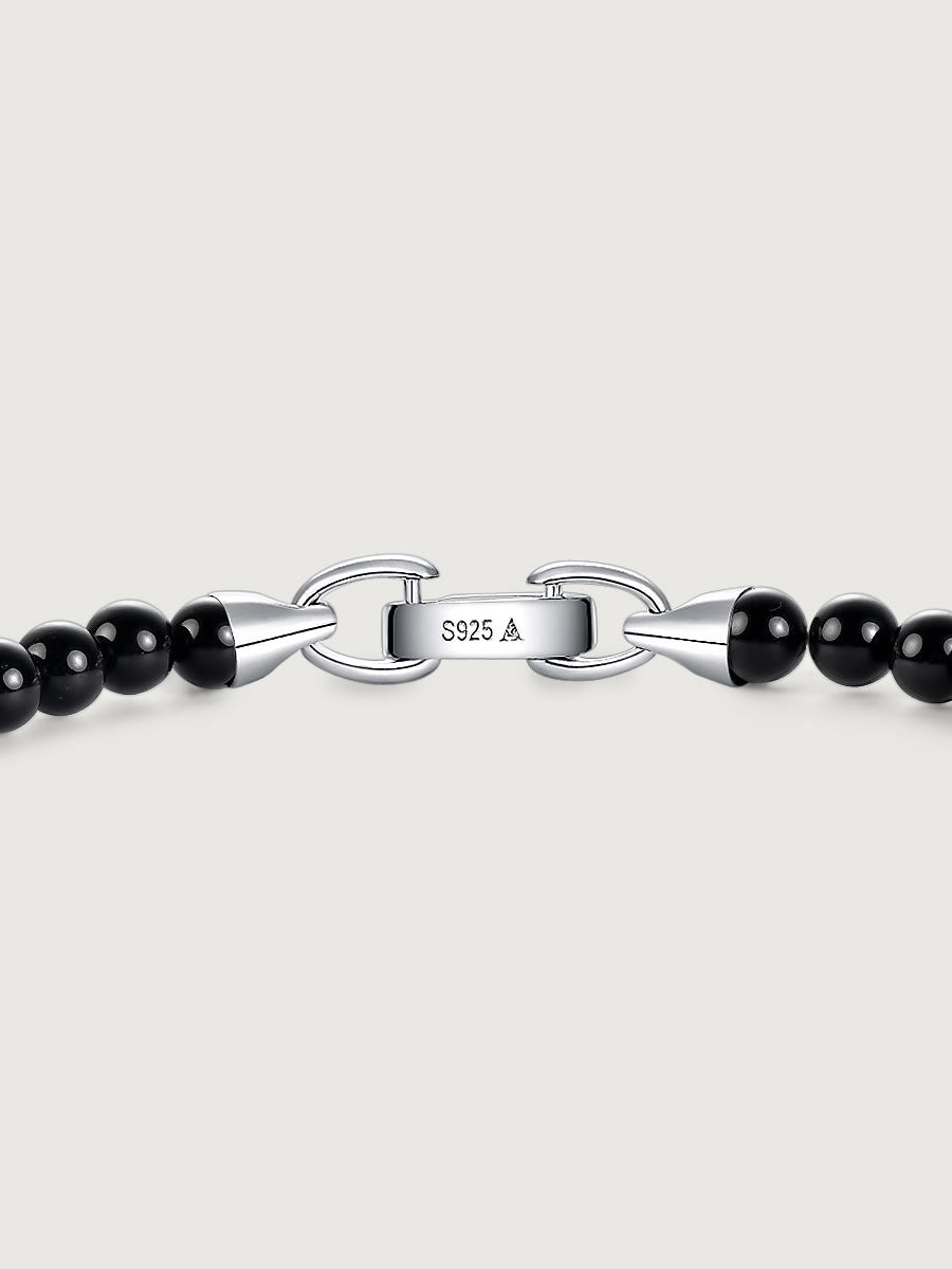 Bratara din Argint Men Black Onyx Cross Axis