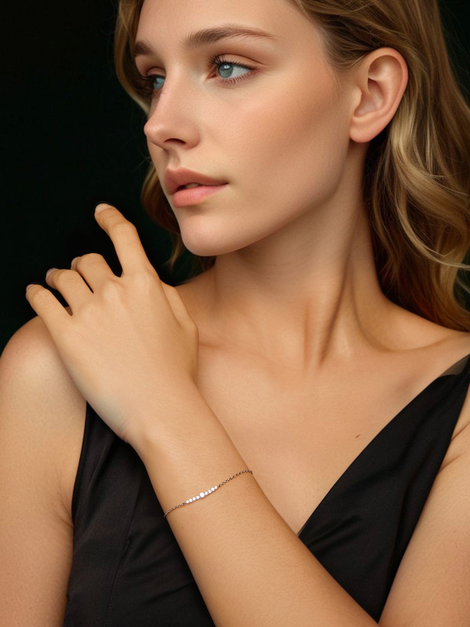 Bratara din Argint Moissanite Elegant Line