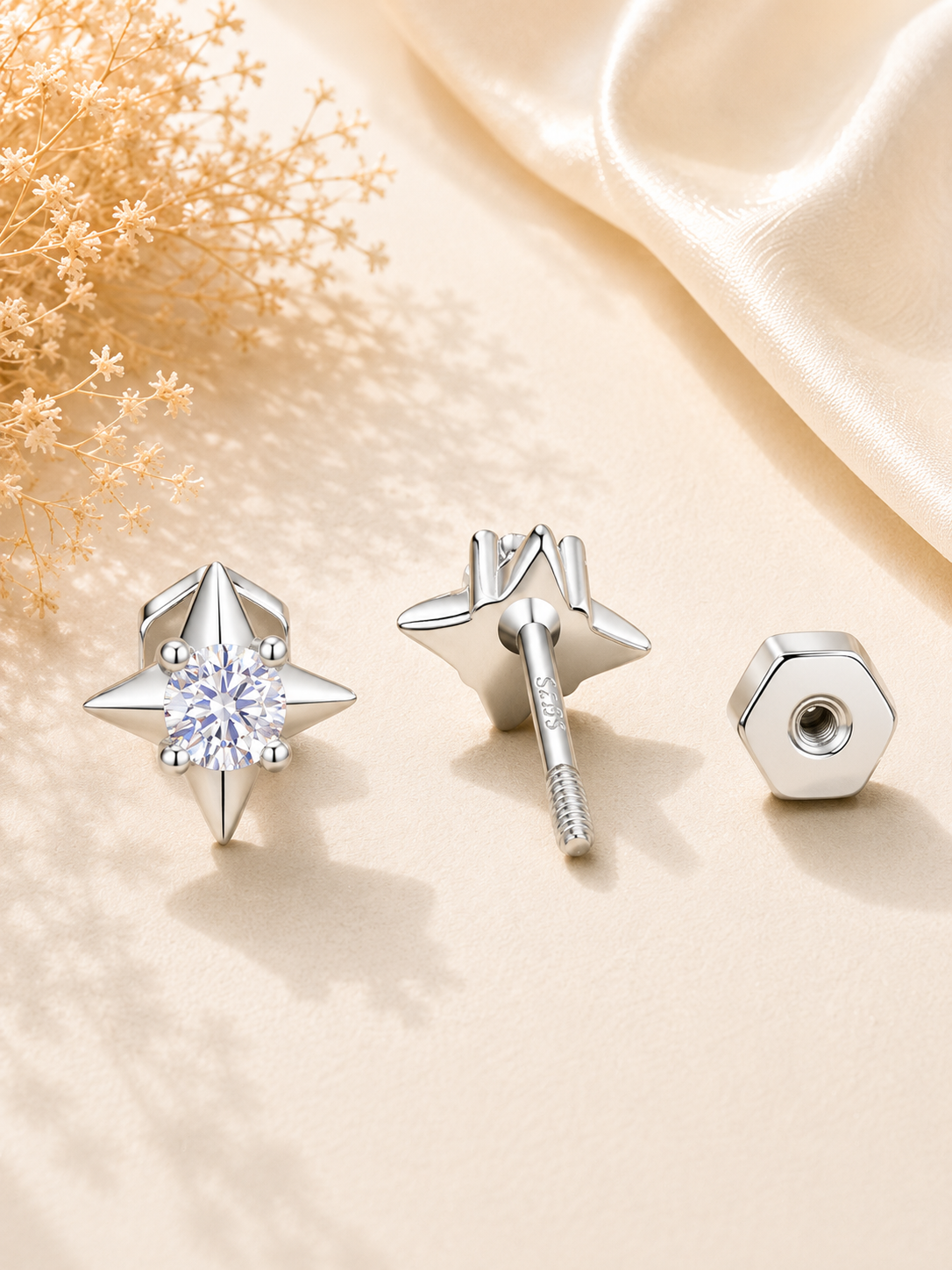 Cercei din Argint Moissanite Celestial