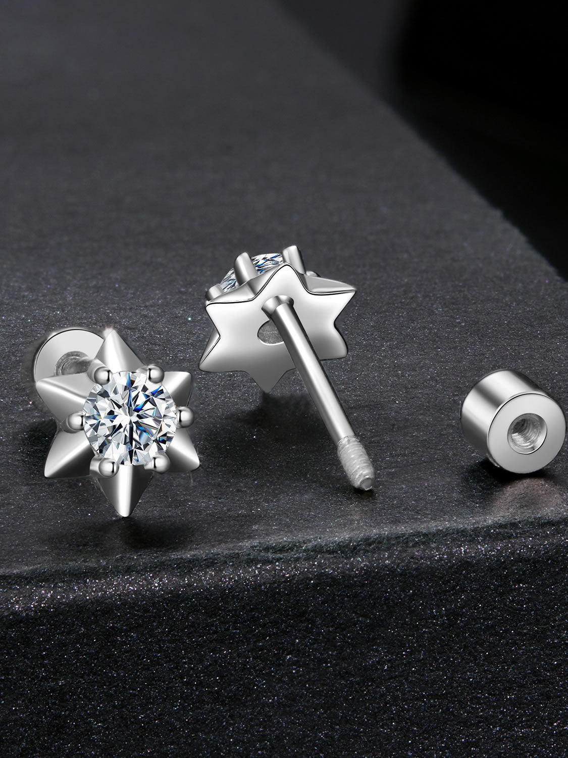 Cercei din Argint Moissanite Star Glow