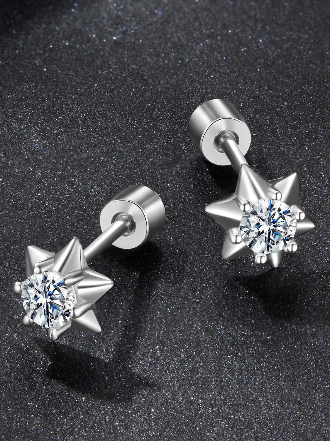 Cercei din Argint Moissanite Star Glow