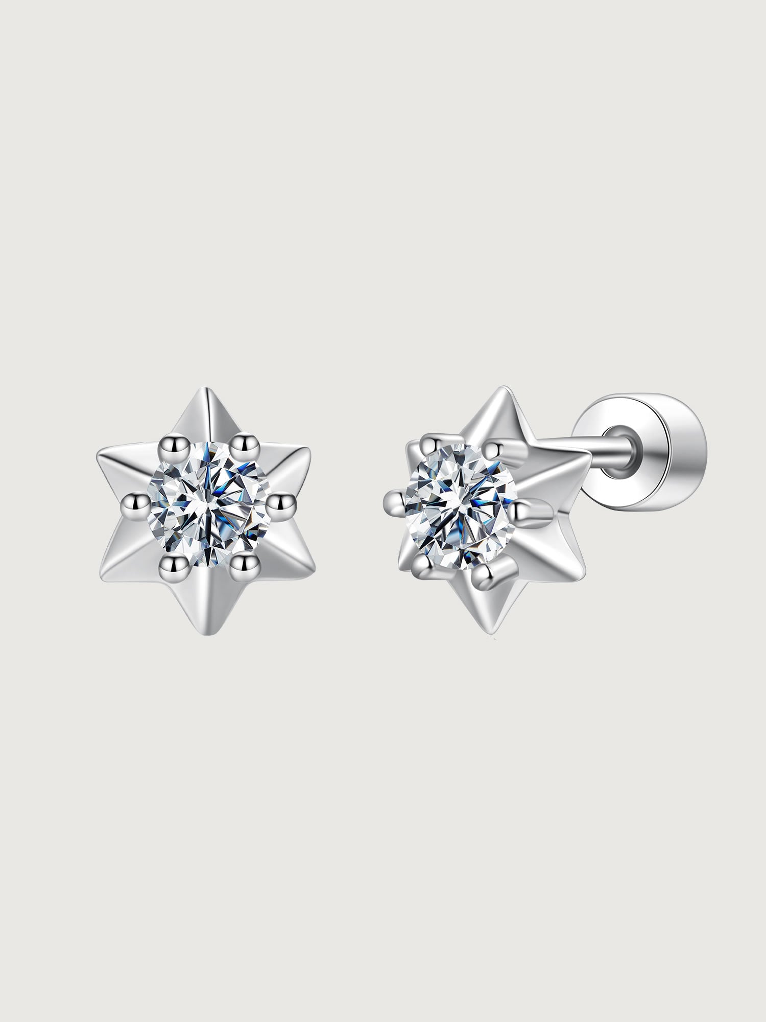 Cercei din Argint Moissanite Star Glow