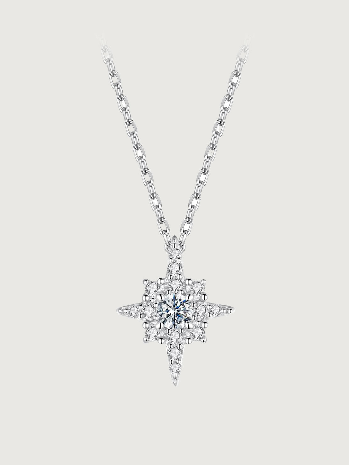 Colier din Argint Moissanite Celestial Star