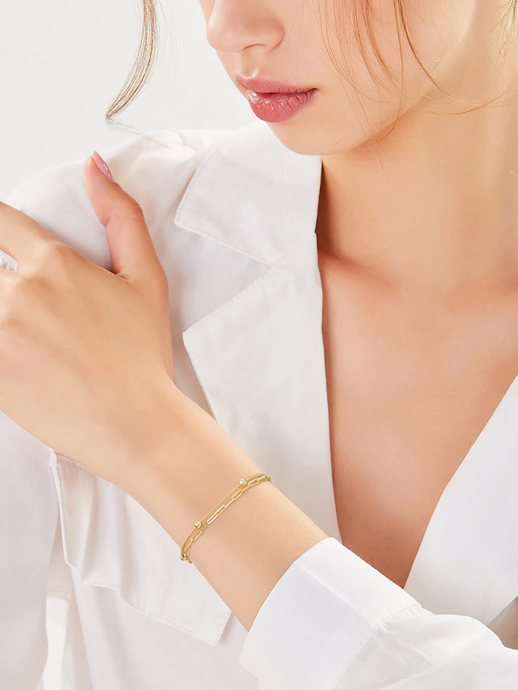 Bratara din argint Lunar Fusion Gold