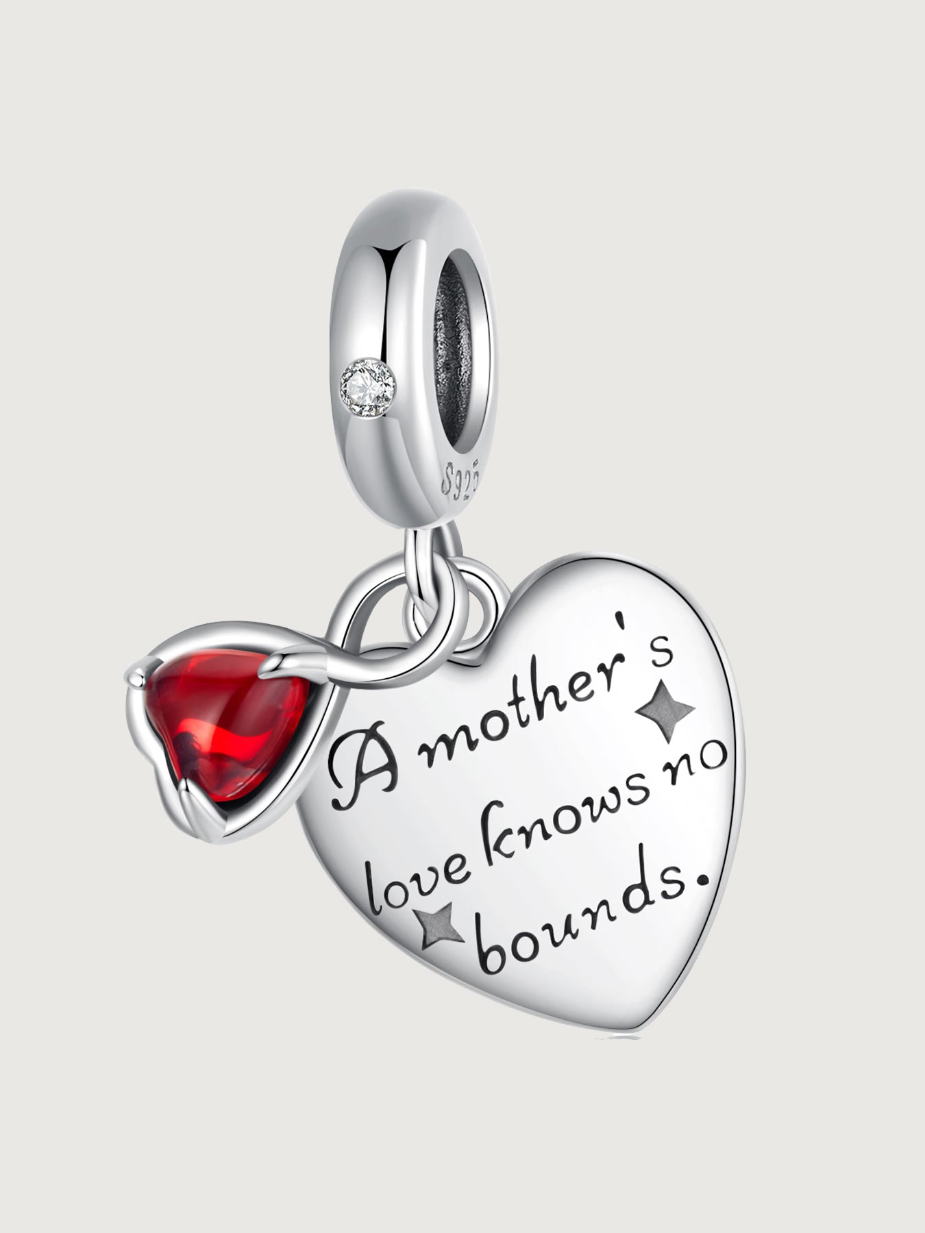 Pandantiv din Argint Mother’s Infinite Love – Ruby Heart