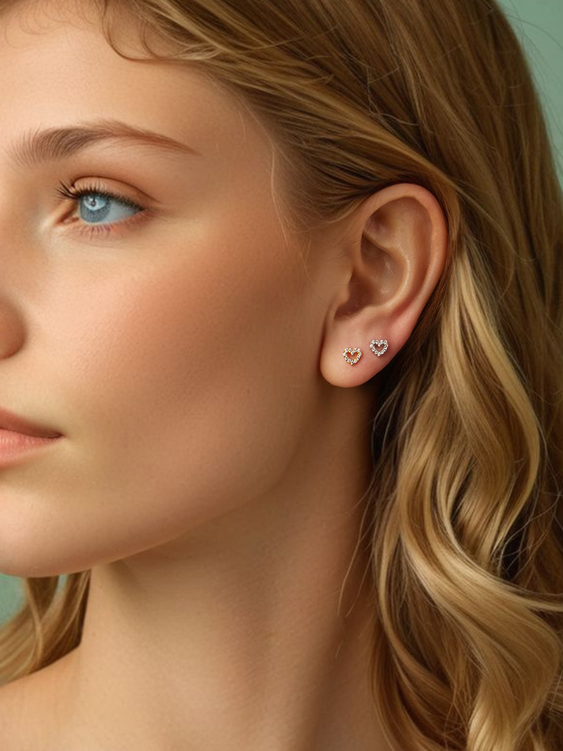 Cercei din Argint Sparkling Heartbeat Gold