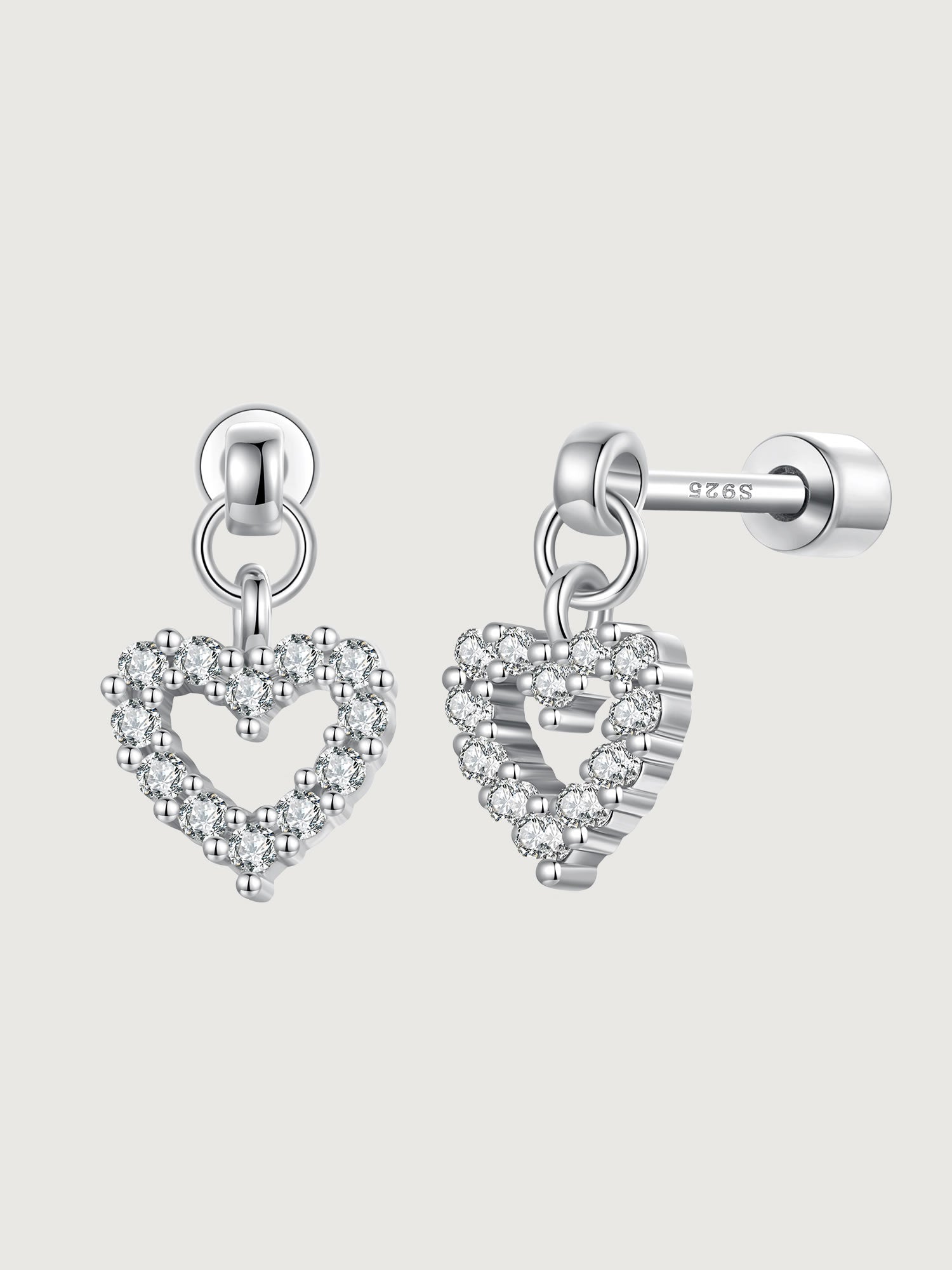 Cercei din Argint Heart Sparkle