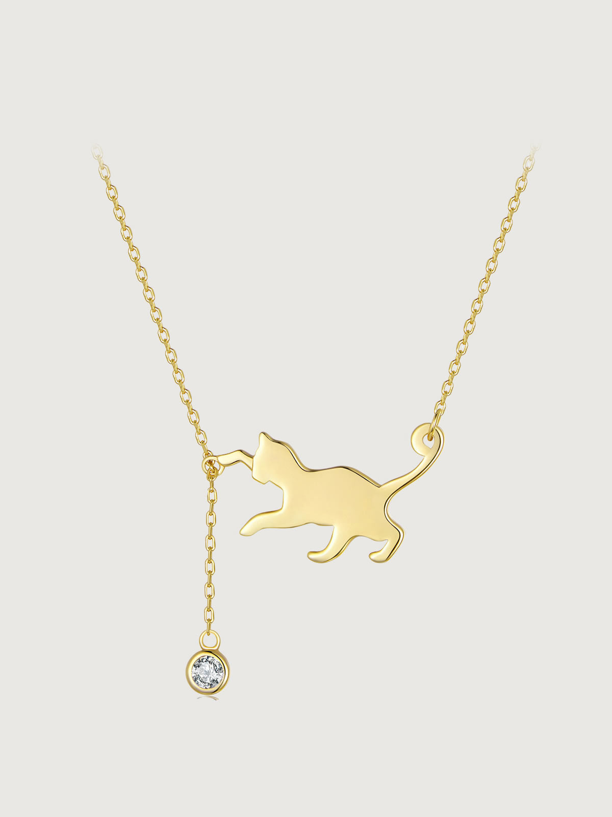 Colier din Argint Playful Kitten Gold