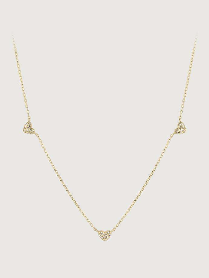 Colier din Argint Gold Hearts in Harmony