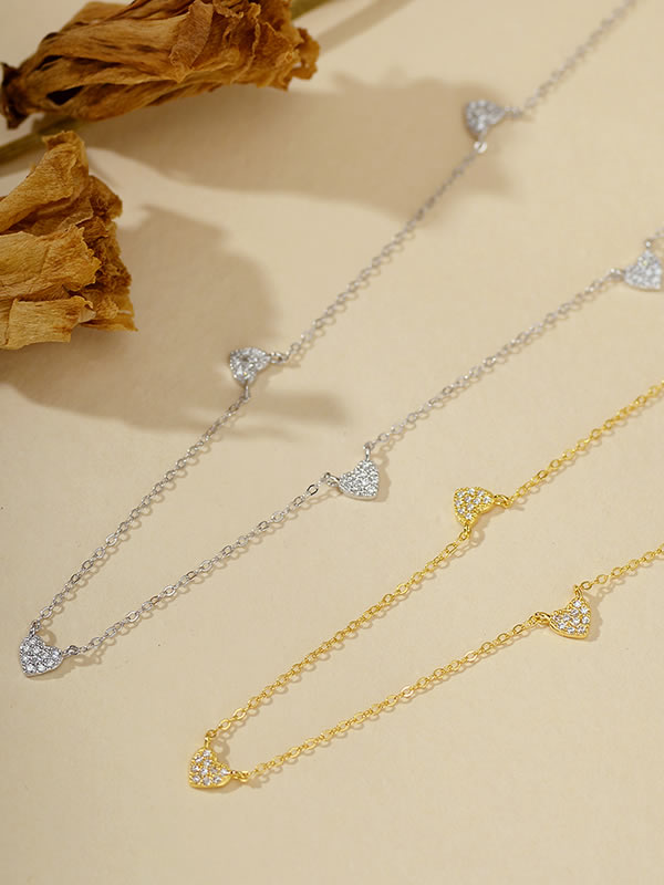 Colier din Argint Silver Hearts in Harmony