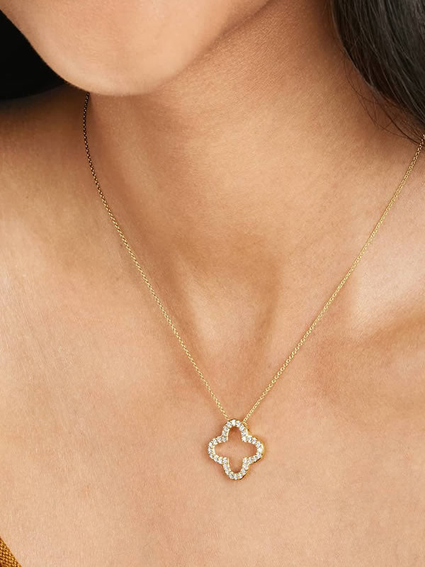 Colier din Argint Gold Radiant Clover