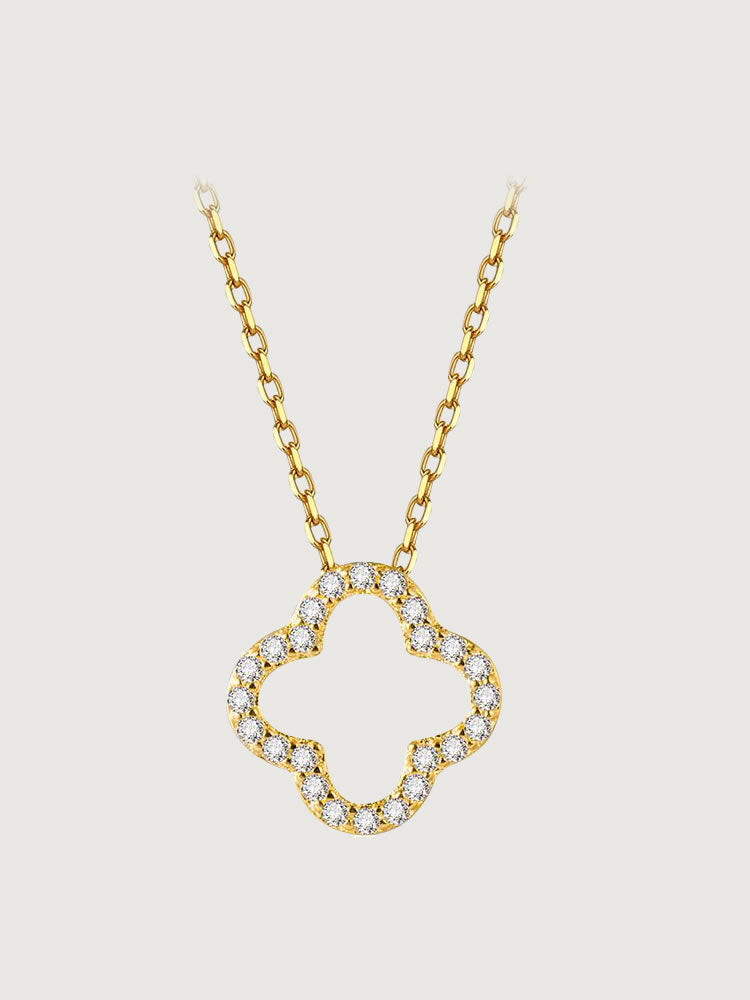 Colier din Argint Gold Radiant Clover