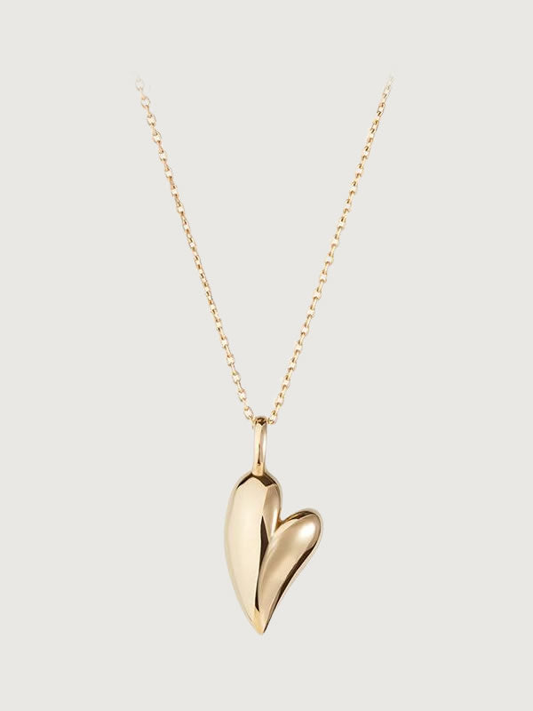 Colier din Argint Gold Sculpted Love Heart