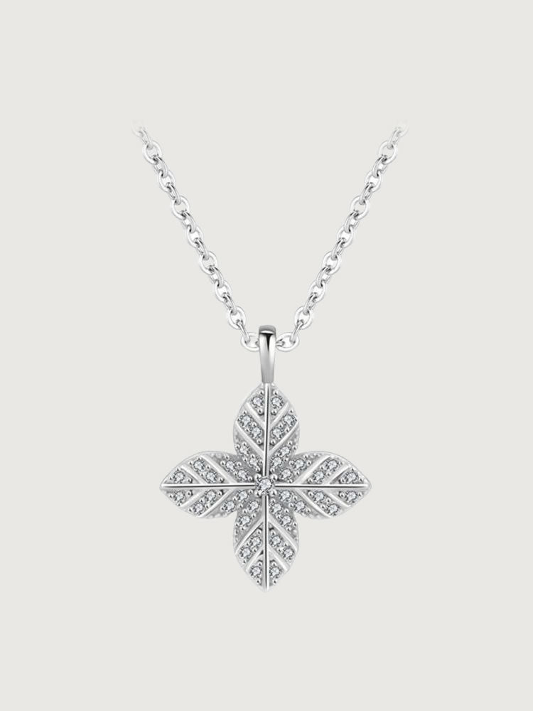 Colier din Argint Silver Radiant Petal Cross
