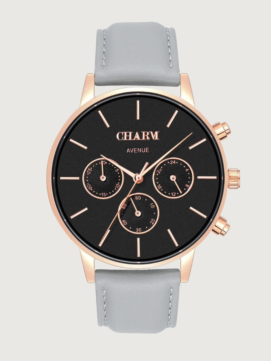 Set Cadou : Ceas Avenue Dorobanti Grey + Curea de metal Rose Gold