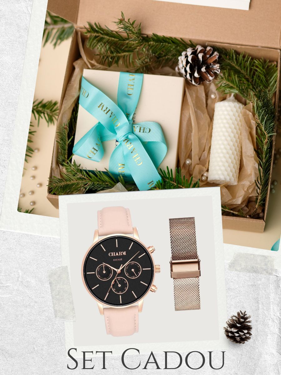 Set Cadou: Ceas Avenue Dorobanti Nude Rose + Curea de metal Rose Gold