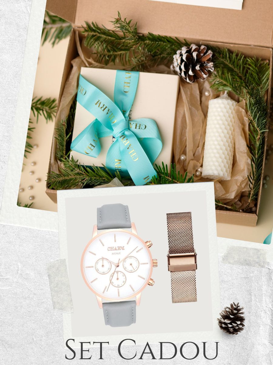 Set Cadou : Ceas Avenue Victoriei Grey + Curea de metal