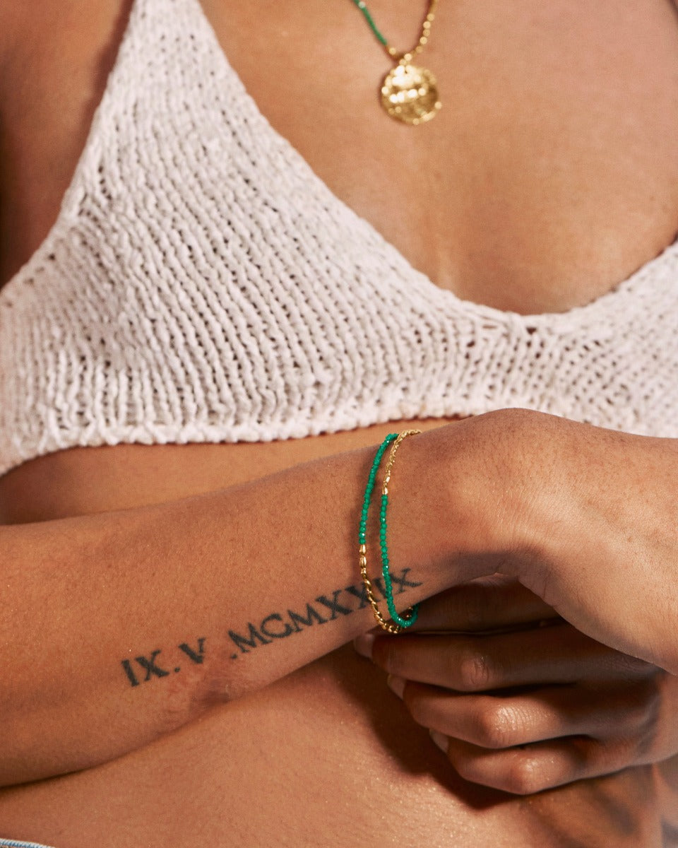 Bratara din Argint Green Onyx Serenity