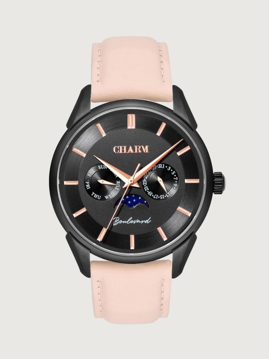 Set Unisex: Ceas Boulevard Decebal Metal Black + Curea de piele Nuderose